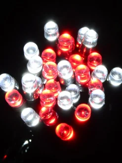 Christmas Warehouse 300 Red & Cool White Led Concave Bulb Christmas Fairy String Lights - 15M> Led Fairy Lights
