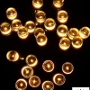 Christmas Warehouse 100 Warm White Concave Led Bulb Solar Powered String Fairy Lights - 10M> Led Fairy Lights