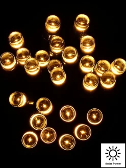 Christmas Warehouse 200 Warm White Concave Led Bulb Solar Powered String Fairy Lights - 20M> Led Fairy Lights