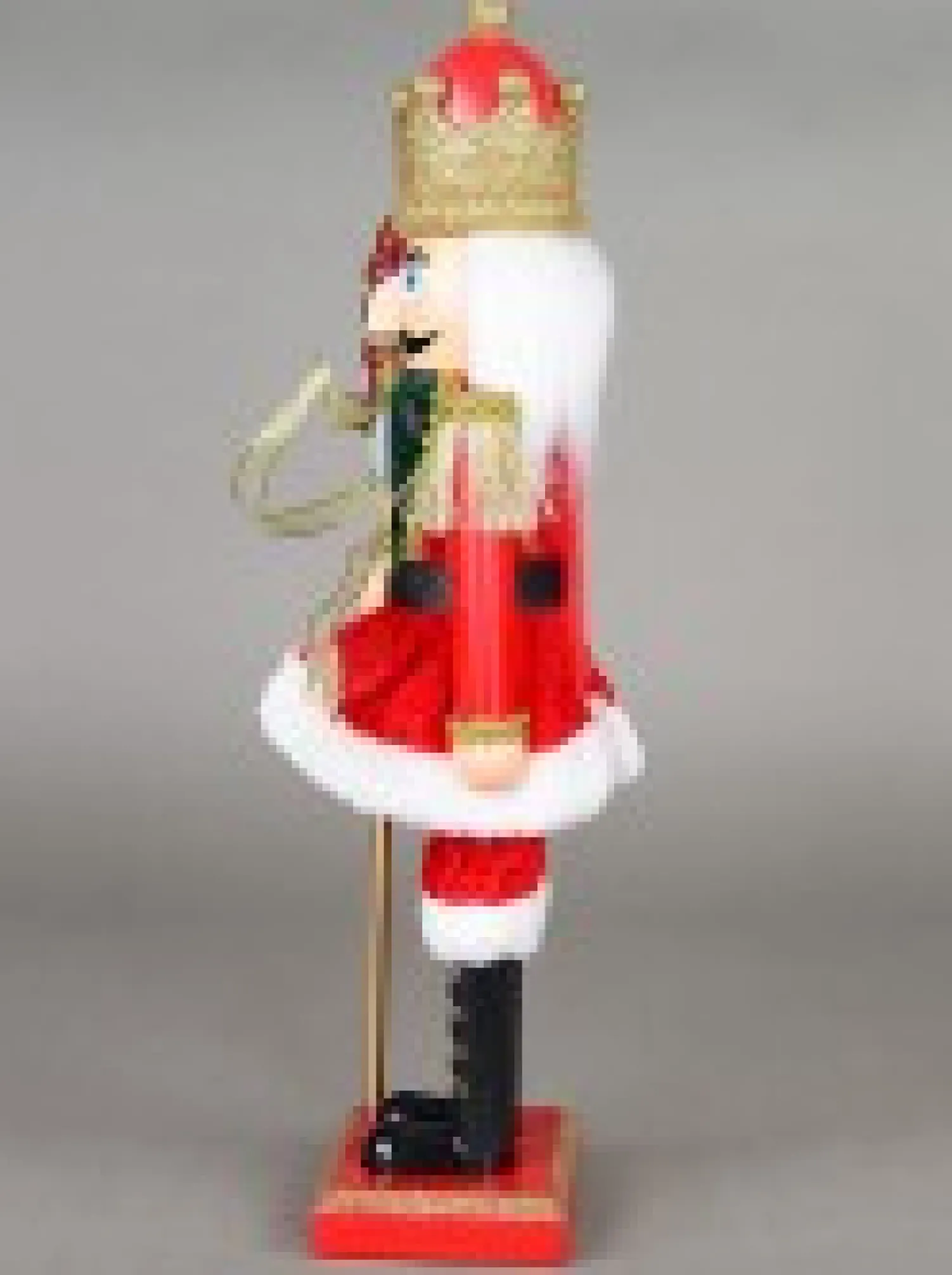 Christmas Warehouse Classic Christmas Nutcracker With Finial Staff Decorative Ornament - 39Cm> Nutcrackers & Tin Soldiers
