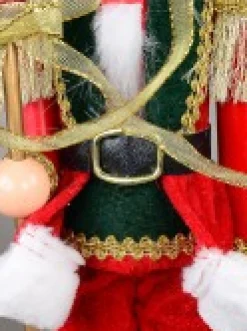 Christmas Warehouse Classic Christmas Nutcracker With Finial Staff Decorative Ornament - 39Cm><noscript><img width=