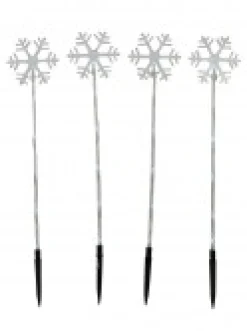Christmas Warehouse Cool White Led Snowflake On A Pole Garden Christmas Path Lights - 4 X 49Cm><noscript><img width=
