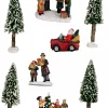 Christmas Warehouse Cruising Santa, Decorating Tree & Gift Giving Christmas Figurines - 8 Piece Set> Christmas Village Figurines