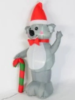 Christmas Warehouse Cuddles The Koala & Candy Cane Illuminated Christmas Inflatable Display - 1.3M><noscript><img width=