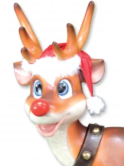 Christmas Warehouse Cute Standing Resin Reindeer Life Size Christmas Decoration Ornament - 1.1M><noscript><img width=