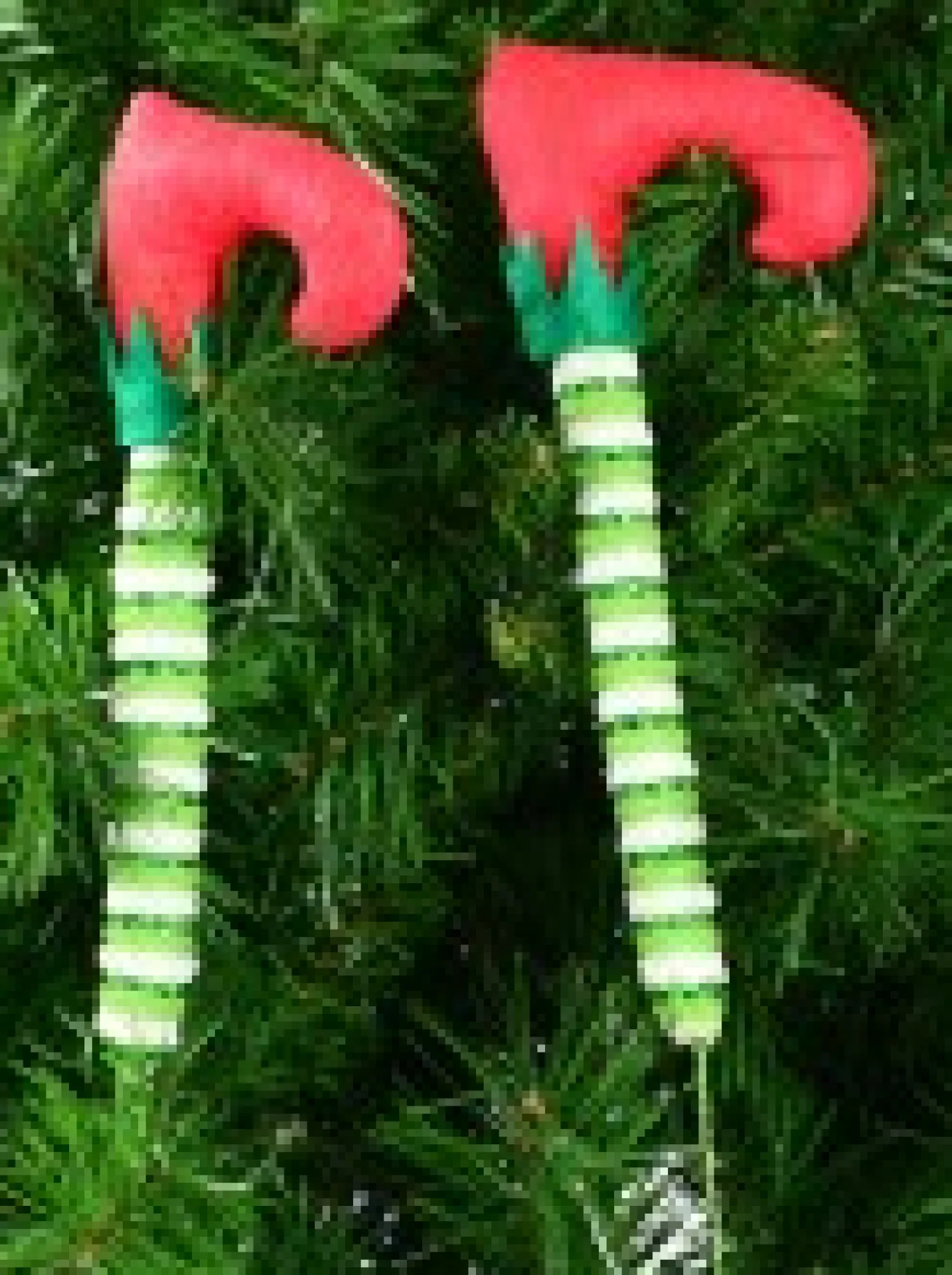 Christmas Warehouse Elf Feet In Your Tree With Long Socks Pair Decorative Christmas Picks - 2 X 40Cm> Christmas Picks
