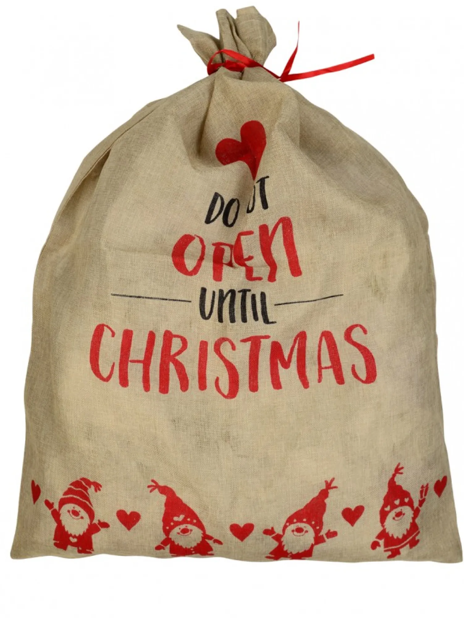 Christmas Warehouse Faux Jute Happy Santa Do Not Open Until Christmas Gift Santa Sack - 93Cm> Santa Sacks