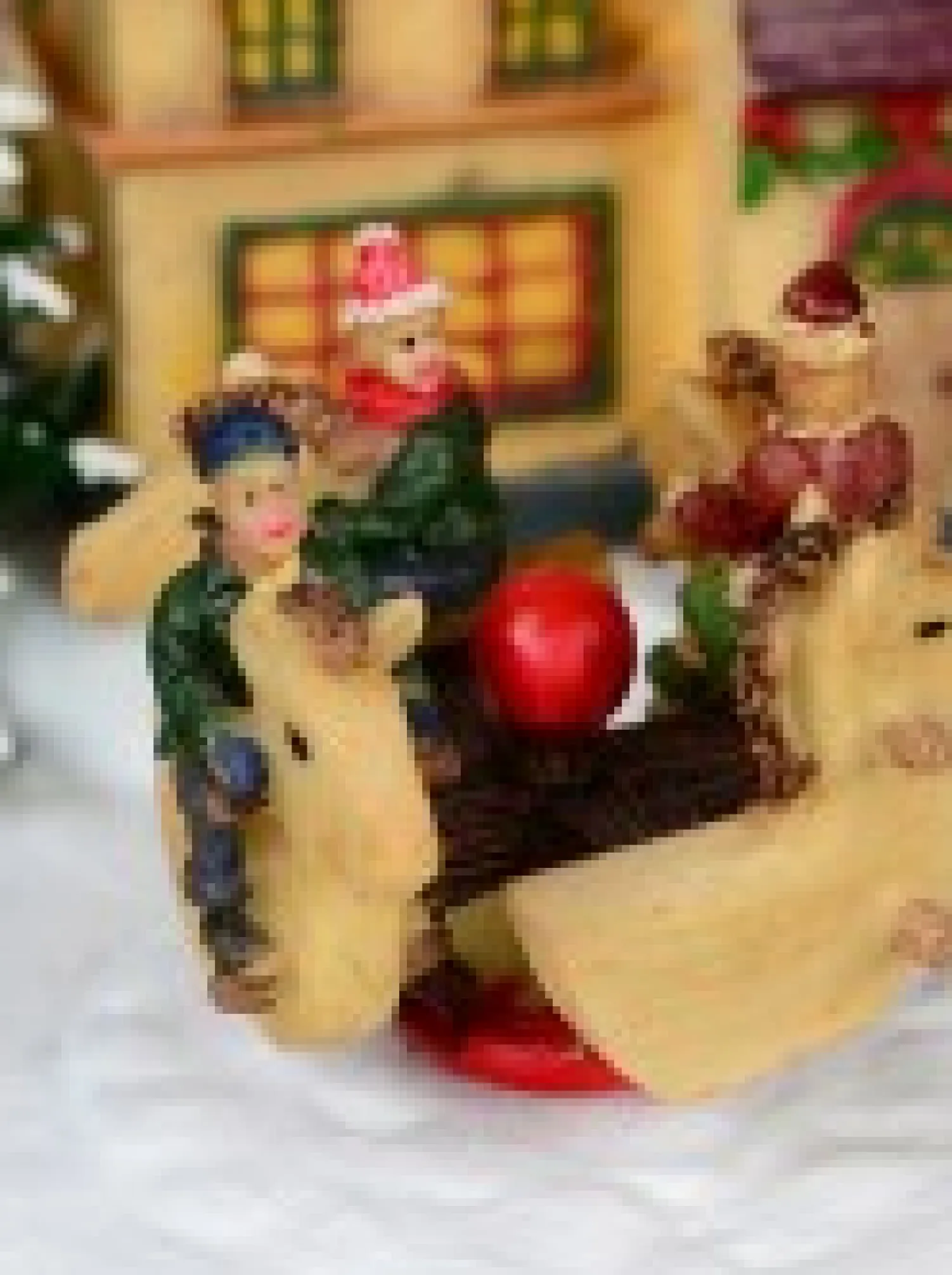 Christmas Warehouse Fun Slide & Merry-Go-Round At Santa's Workshop Christmas Village Scene - 23Cm> Christmas Village Scenes