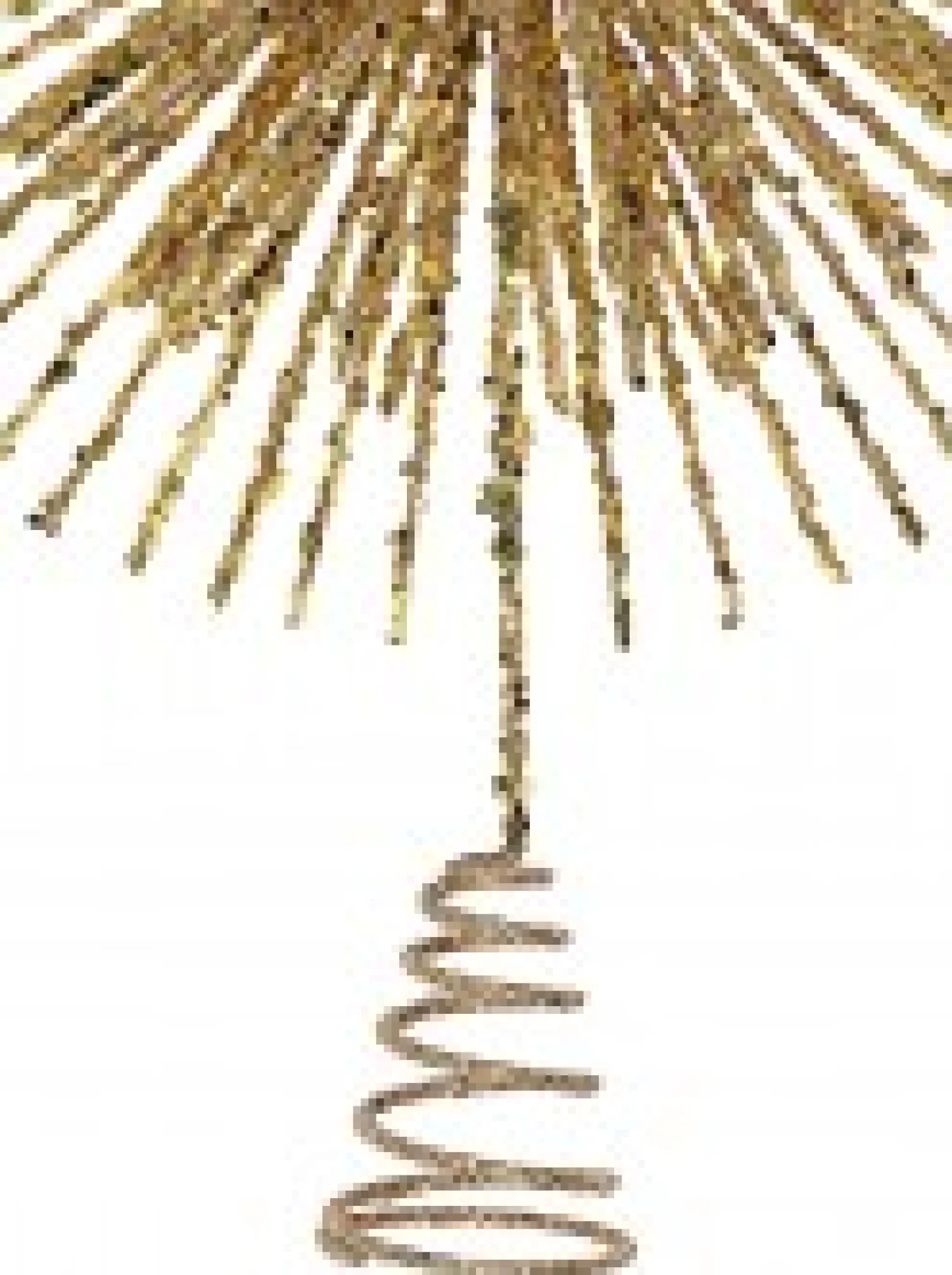 Christmas Warehouse Glittered Champagne Starburst Christmas Tree Topper Decoration - 38Cm> Tree Top Decorations