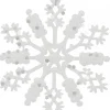 Christmas Warehouse Glittered Thin White Snowflake Christmas Tree Hanging Decorations - 12 X 10Cm> Hanging Decorations - Packs