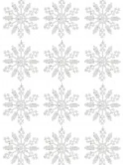 Christmas Warehouse Glittered Thin White Snowflake Christmas Tree Hanging Decorations - 12 X 10Cm> Hanging Decorations - Packs