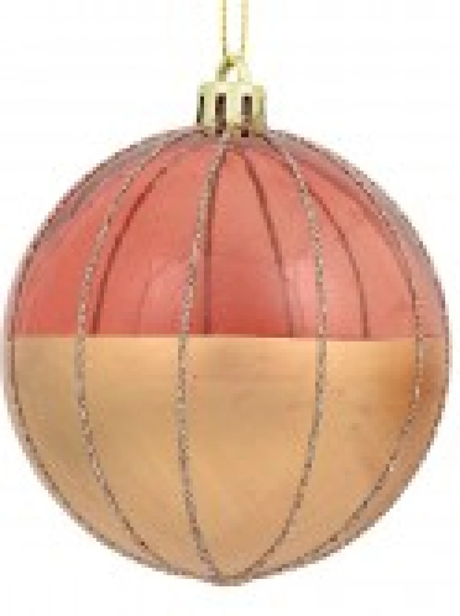 Christmas Warehouse Gold With Rose Gold Or Clear & Gold Glitter Lines Christmas Baubles - 4 X 80Mm> Bauble Packs