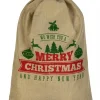 Christmas Warehouse Jute We Wish You A Merry Christmas & Happy New Year Gift Santa Sack - 55Cm> Santa Sacks