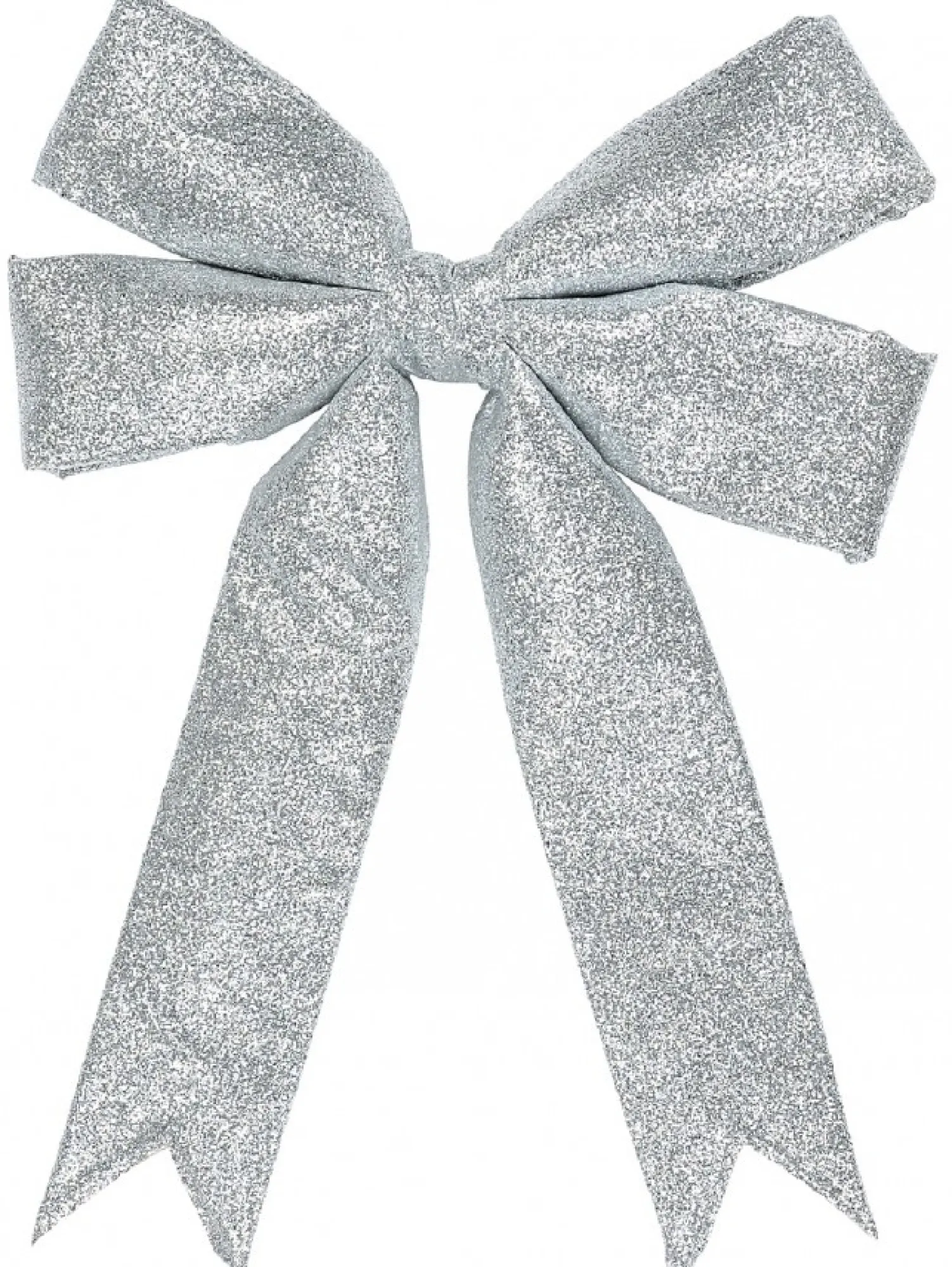 Christmas Warehouse Large Silver Glittered Christmas Bow Display Decoration - 46Cm> Christmas Bows