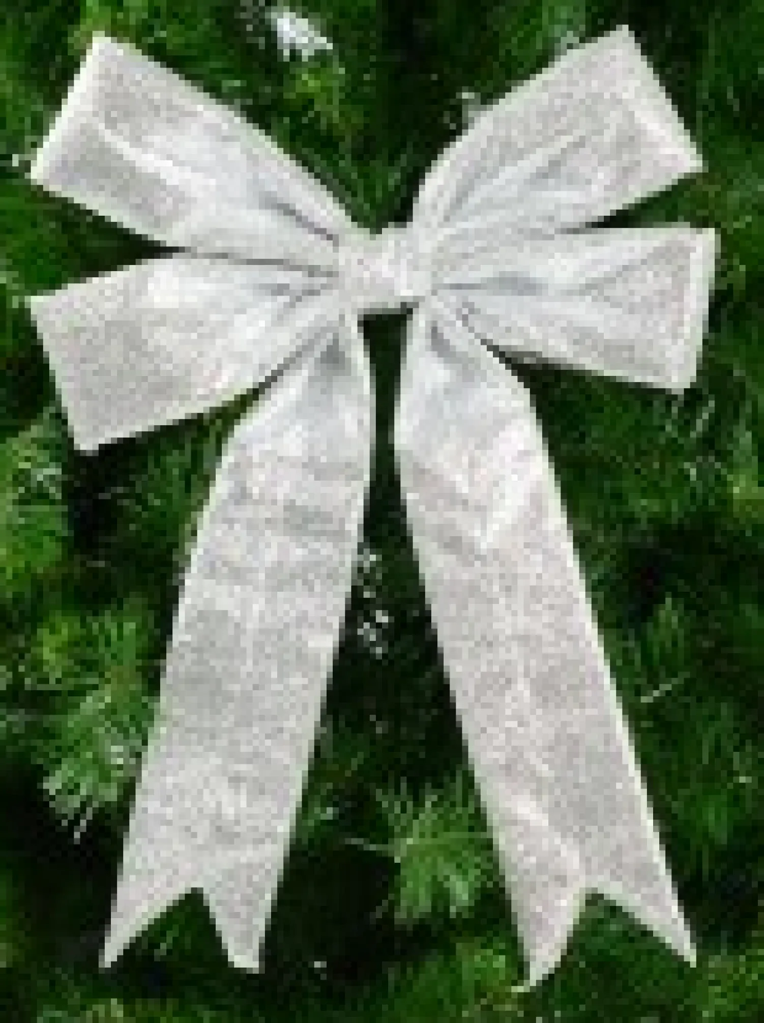 Christmas Warehouse Large Silver Glittered Christmas Bow Display Decoration - 46Cm> Christmas Bows