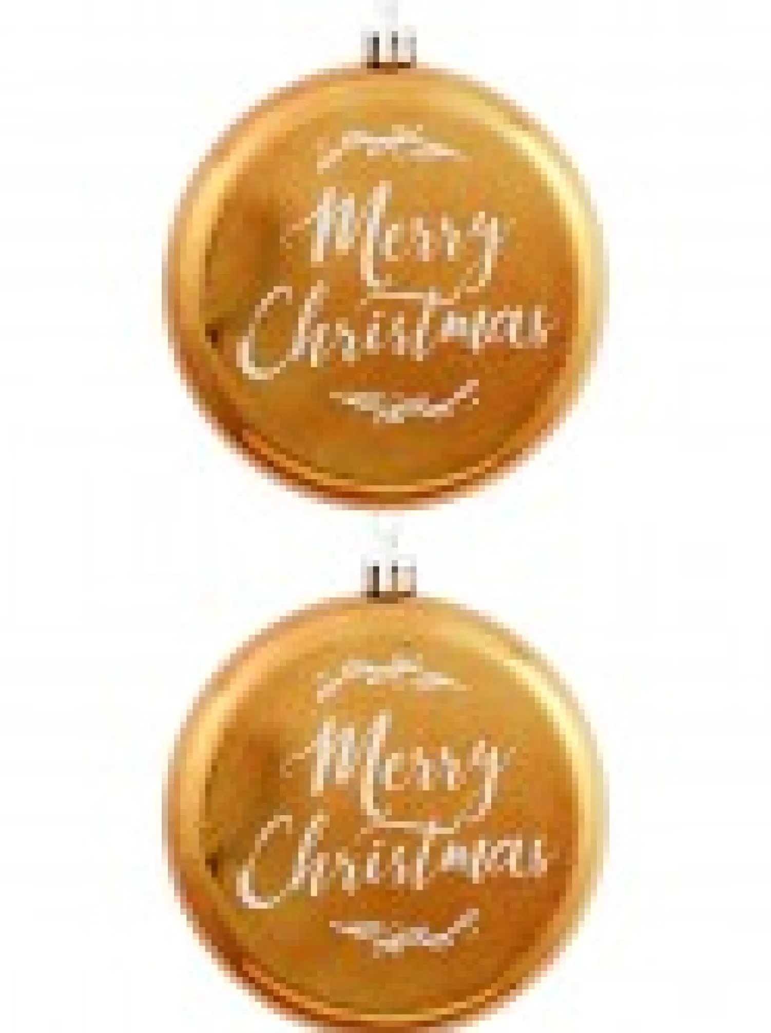 Christmas Warehouse Merry Christmas Font On Gold Disc Christmas Hanging Decorations - 2 X 11Cm> Hanging Decorations - Packs