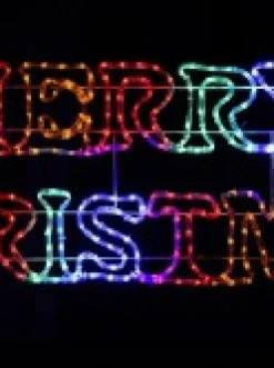 Christmas Warehouse Merry Christmas With Various Coloured Letters Led Rope Light Silhouette - 1.6M> Christmas Light Displays