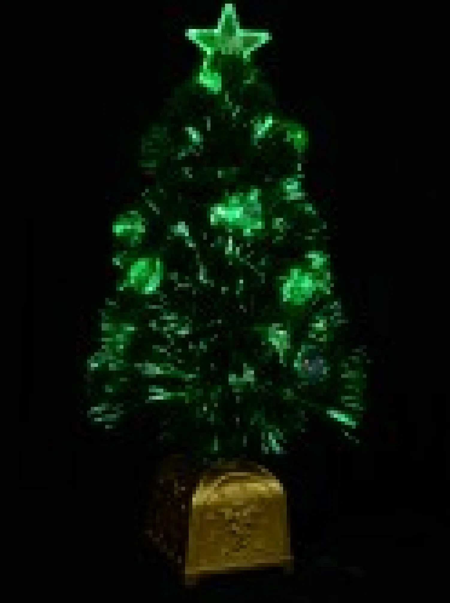 Christmas Warehouse Multi Colour Fibre Optic Christmas Tree With 12 Baubles & 60 Tips - 60Cm> Fibre Optic Christmas Trees