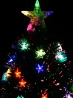 Christmas Warehouse Multi Colour Fibre Optic Christmas Tree With 85 Tips & Led Stars - 90Cm><noscript><img width=