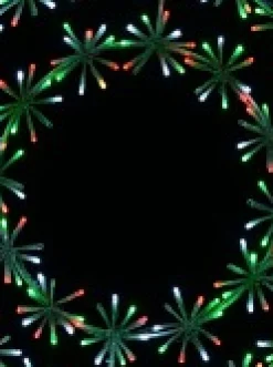 Christmas Warehouse Multi Colour Led Twinkle Wreath With Starburst Branches Light Display - 61Cm><noscript><img width=