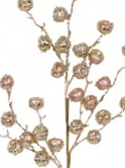 Christmas Warehouse Pink Glitter Large Berries Decorative Christmas Spray Stem - 51Cm><noscript><img width=