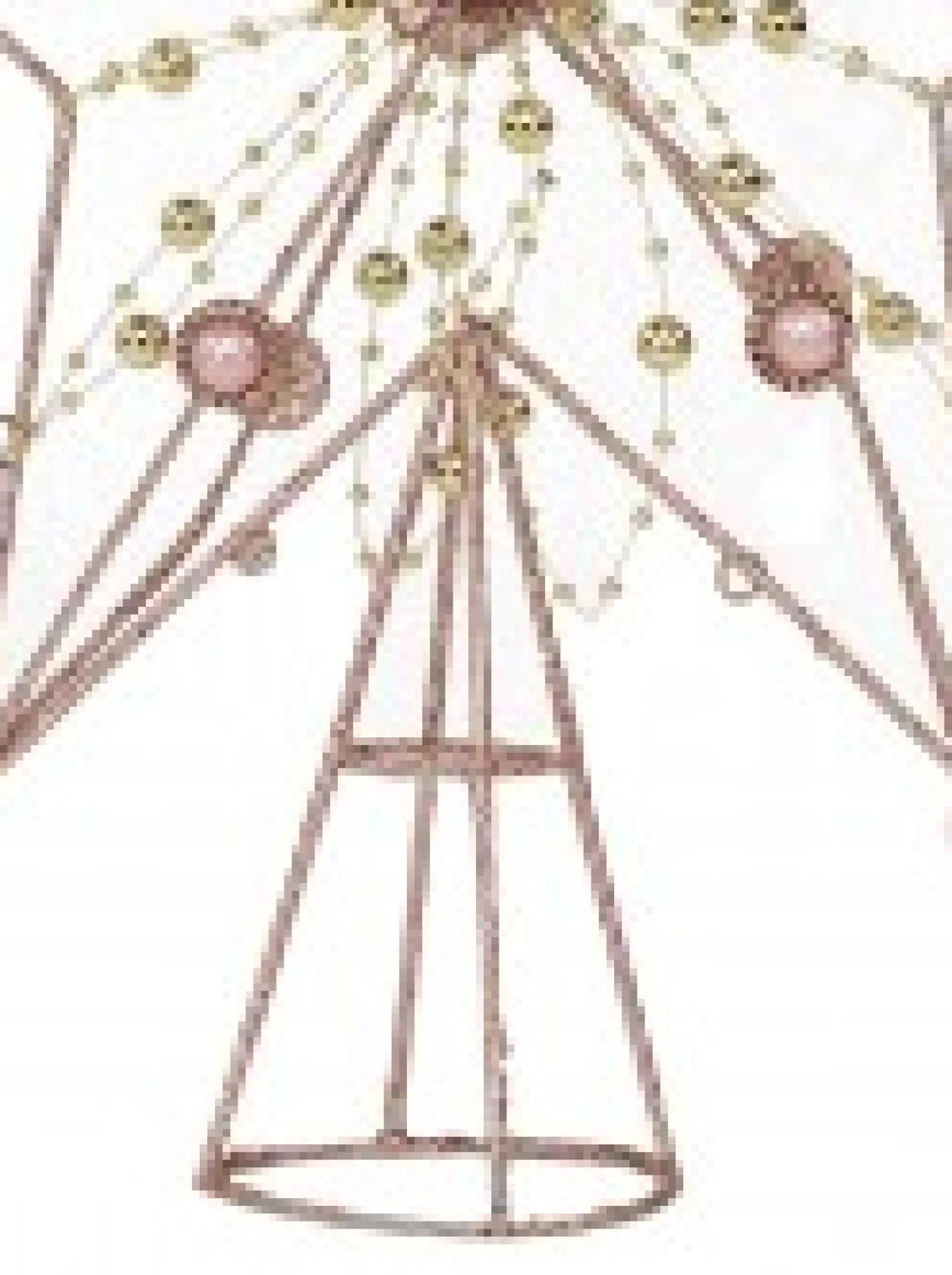 Christmas Warehouse Pink Glittered 3D Star With String Beads & Pearls Tree Topper Decoration - 33Cm> Tree Top Decorations