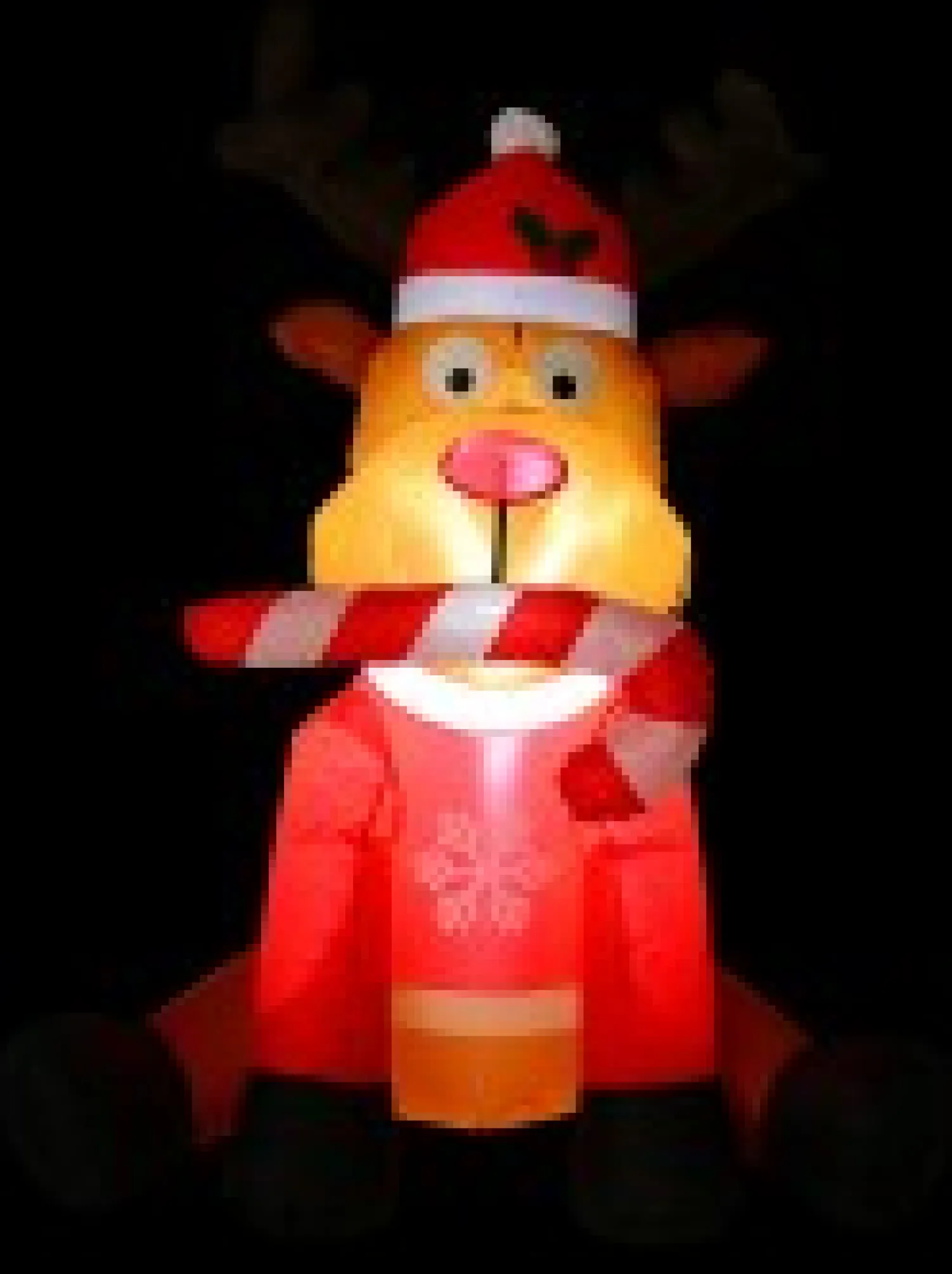 Christmas Warehouse Playful Deer With Candy Cane Illuminated Christmas Inflatable Display - 1.2M> Inflatable Displays