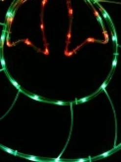 Christmas Warehouse Red & Green Led Wreath With Bow Noodle Rope Light Silhouette - 50Cm><noscript><img width=