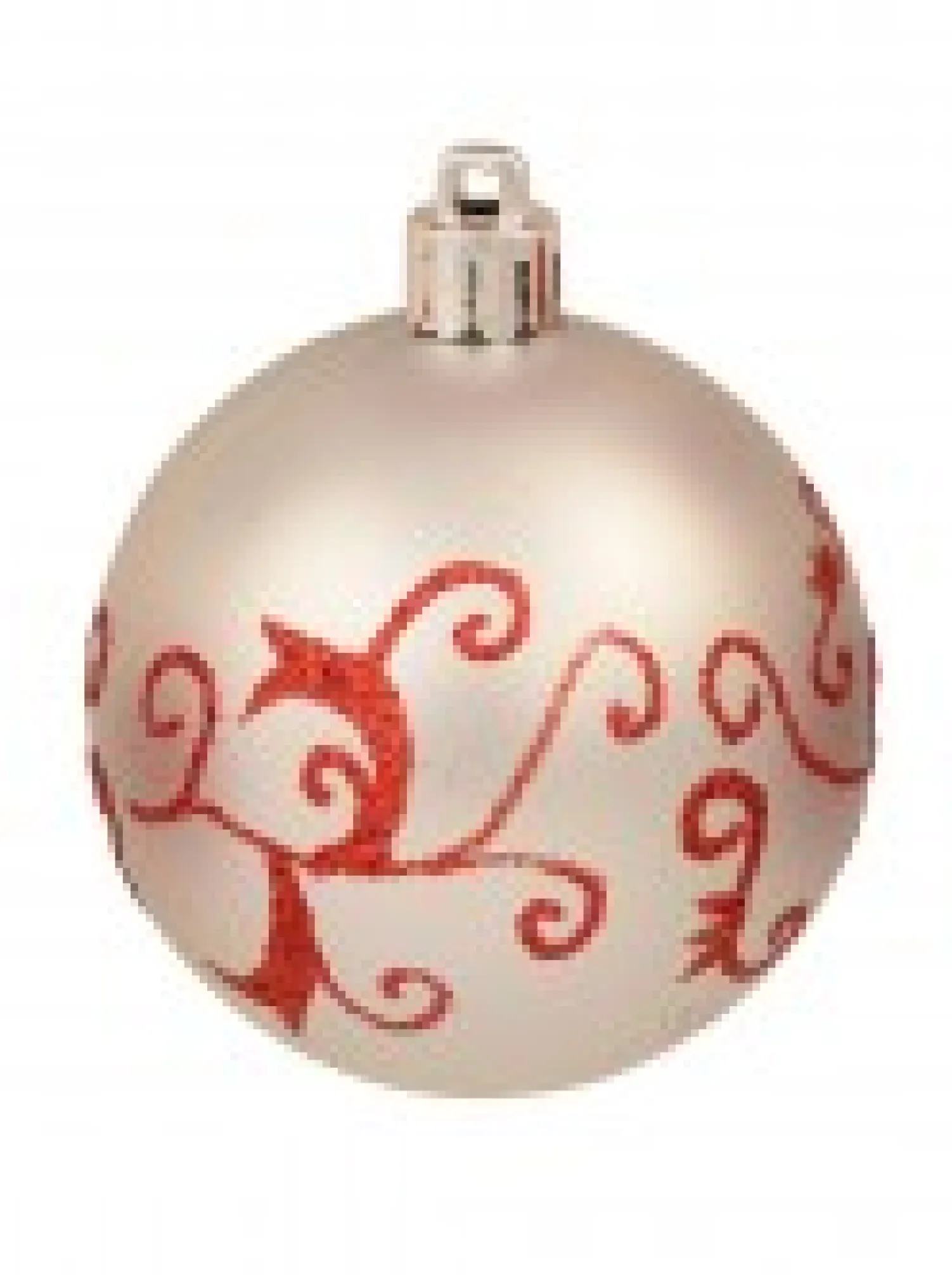 Christmas Warehouse Red & Silver Christmas Baubles With 4 Glitter Designs & Shiny - 9 X 60Mm> Bauble Packs
