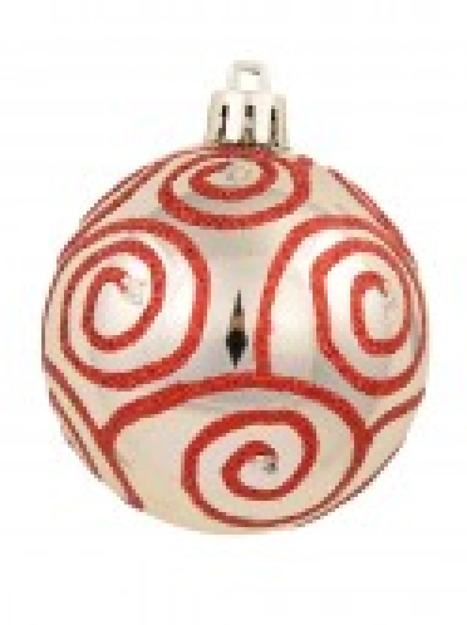 Christmas Warehouse Red & Silver Christmas Baubles With 4 Glitter Designs & Shiny - 9 X 60Mm> Bauble Packs