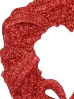 Christmas Warehouse Red Glitter Wreath With Bow Christmas Tree Hanging Decoration - 12Cm><noscript><img width=
