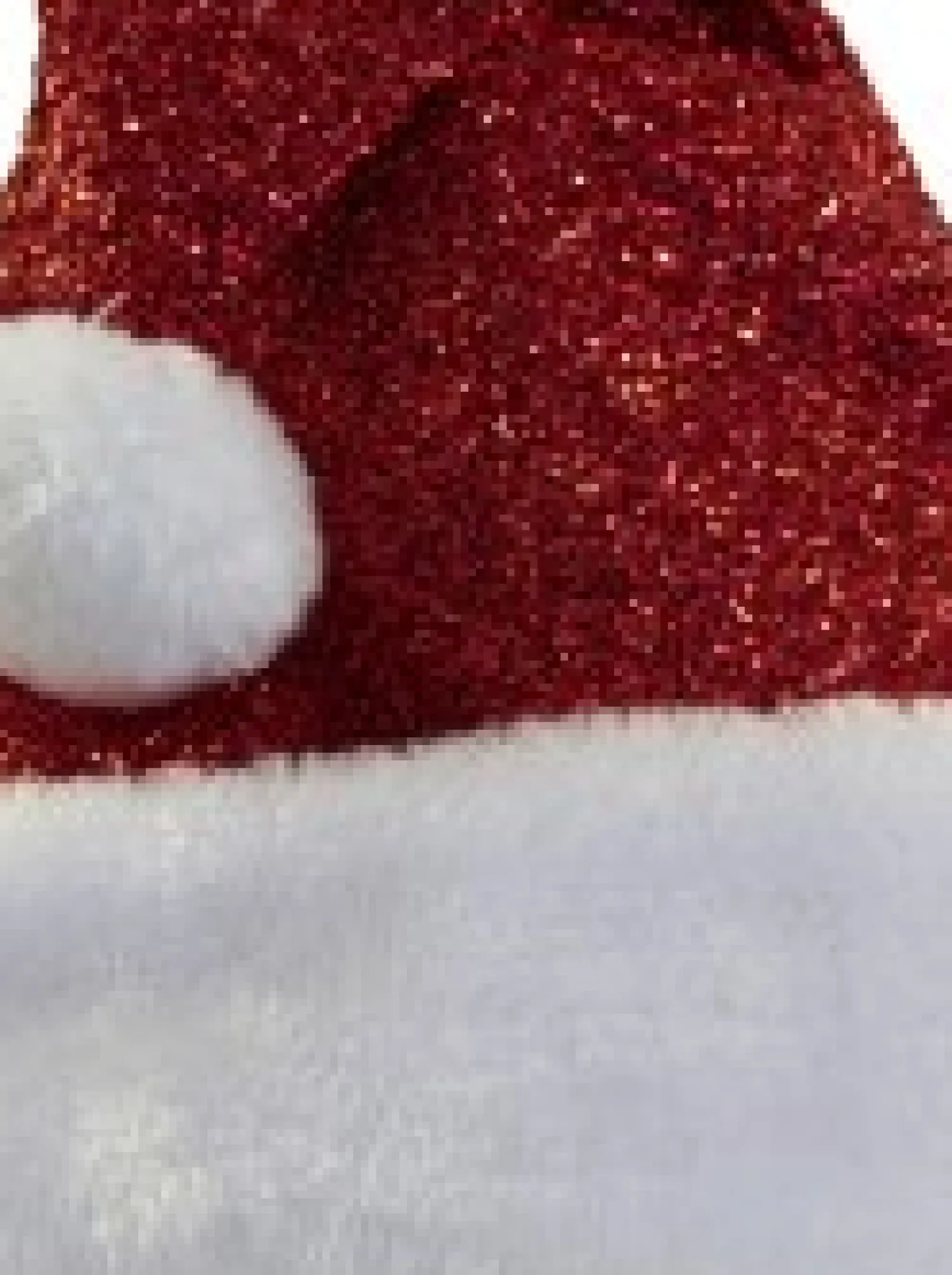 Christmas Warehouse Red Glittered With Fluffy White Trim Traditional Santa Hat - One Size Fits Most> Santa Hats