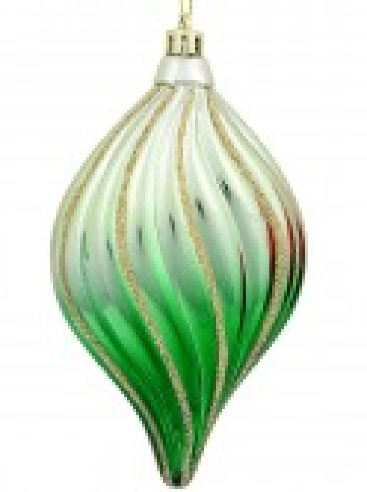Christmas Warehouse Red, Green & Pink Gradated Onion Baubles With Gold Stripes - 3 X 14Cm> Bauble Packs