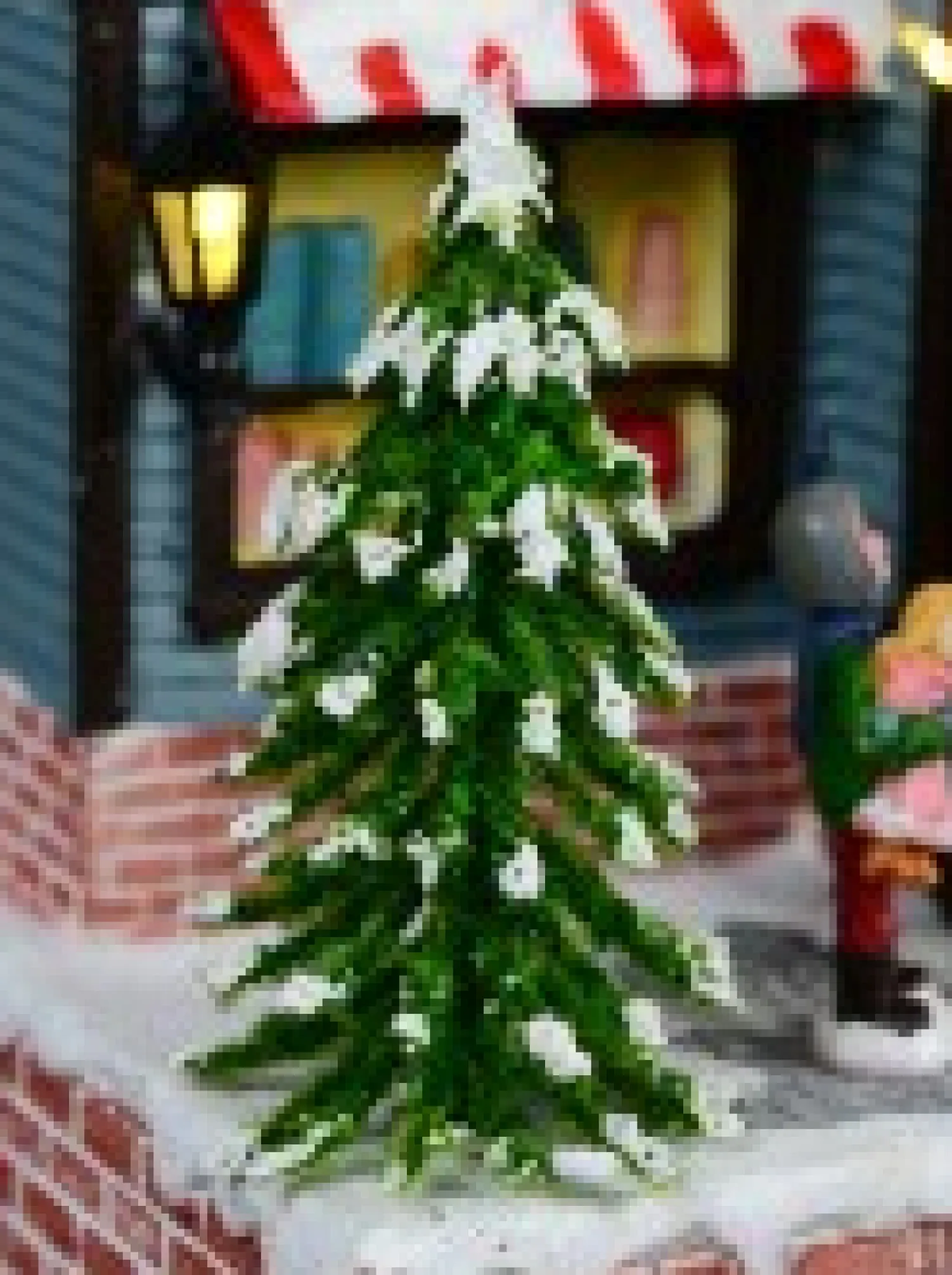 Christmas Warehouse Santa Visiting Family Home With Mum & Kids Christmas Village Scene - 24Cm> Christmas Village Scenes