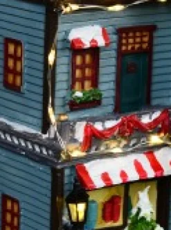 Christmas Warehouse Santa Visiting Family Home With Mum & Kids Christmas Village Scene - 24Cm><noscript><img width=