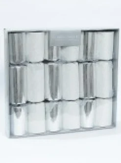 Christmas Warehouse Shiny Criss Cross & Glitter Silver Christmas Cracker Bon Bons - 6 X 34Cm><noscript><img width=