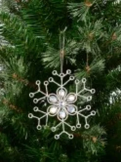 Christmas Warehouse Snowflake & Encrusted Diamante Christmas Tree Hanging Decoration - 12Cm><noscript><img width=