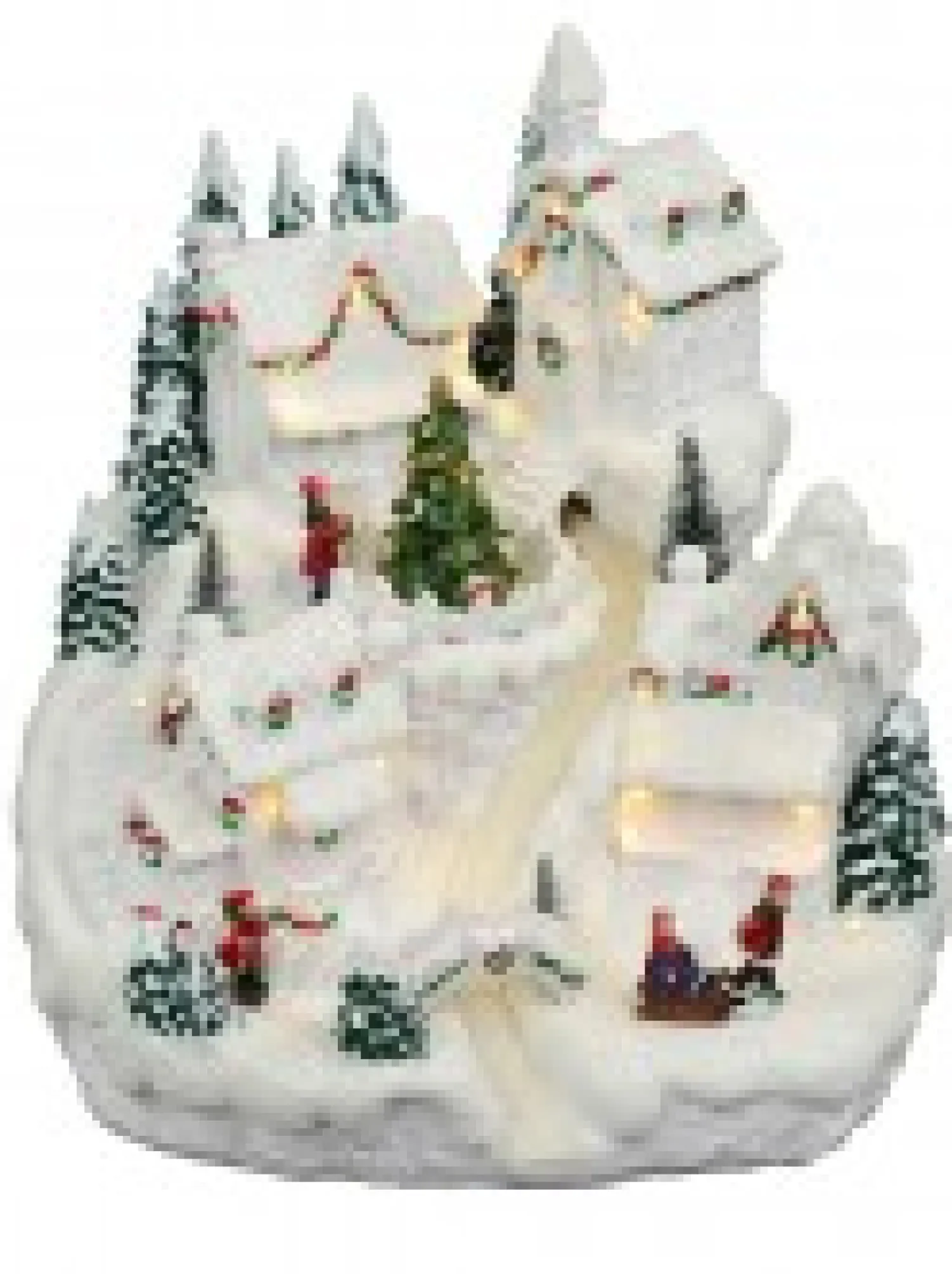 Christmas Warehouse Snowy Mountain Christmas Town Scene With Lights & Moving Figures - 30Cm> Christmas Village Scenes