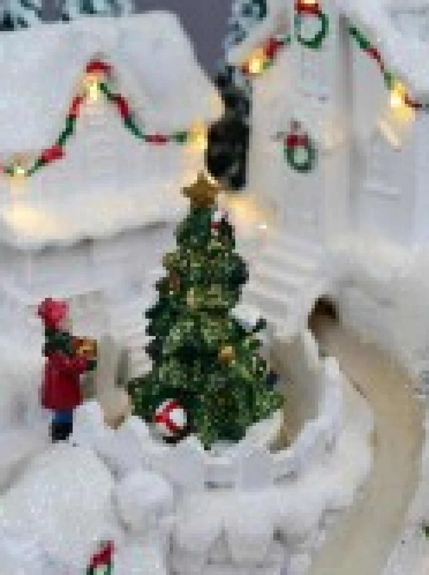 Christmas Warehouse Snowy Mountain Christmas Town Scene With Lights & Moving Figures - 30Cm> Christmas Village Scenes