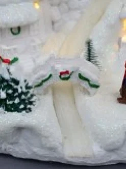 Christmas Warehouse Snowy Mountain Christmas Town Scene With Lights & Moving Figures - 30Cm><noscript><img width=