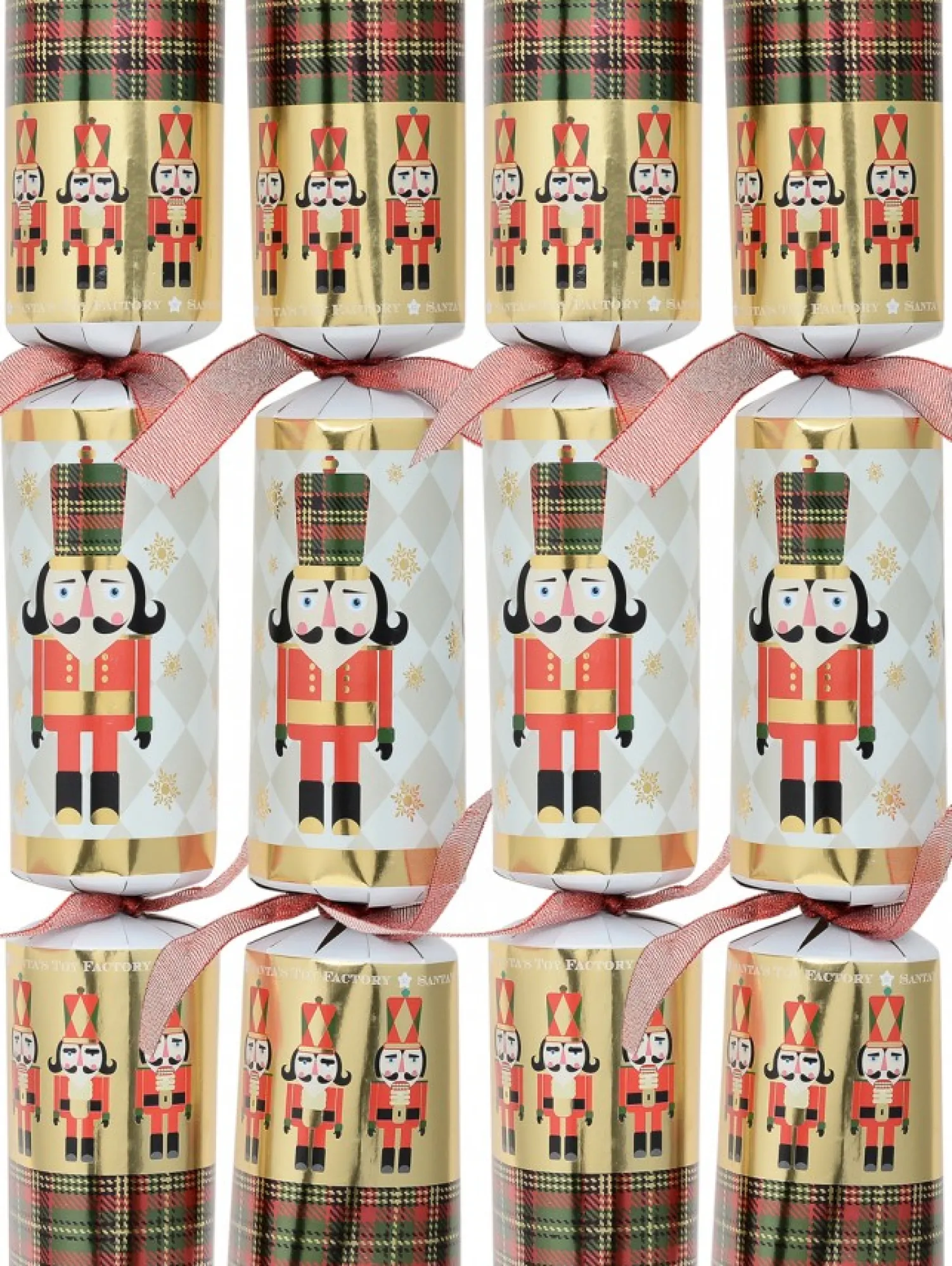 Christmas Warehouse Traditional Nutcracker Pattern Design Christmas Cracker Bon Bons - 10 X 36Cm> Christmas Cracker Bon Bon Packs (4 - 16 Per Pack)
