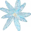 Christmas Warehouse Turquoise Poinsettia With Iridescent Sequins Christmas Flower Pick - 26Cm> Christmas Picks