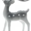 Christmas Warehouse White & Silver Glittered Flocked Standing Christmas Reindeer Ornament - 44Cm> Reindeer