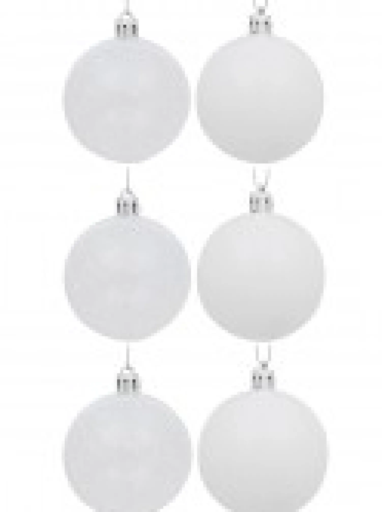 Christmas Warehouse White Gloss & Clear With White Frost Christmas Bauble Decorations - 6 X 60Mm> Bauble Packs