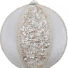 Christmas Warehouse White Sequin & Velvet Bauble Christmas Tree Hanging Decoration - 11Cm> Hanging Decorations - Individual