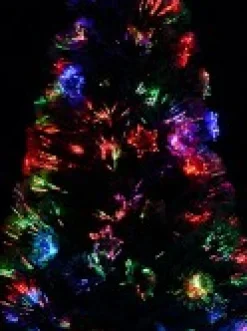 Christmas Warehouse White Tips With Baubles & Stars Rotating Fibre Optic Christmas Tree - 1.2M><noscript><img width=