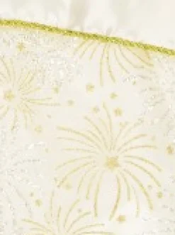 Christmas Warehouse White With Gold & Iridescent Glitter Sunburst Pattern Christmas Stocking - 48Cm><noscript><img width=