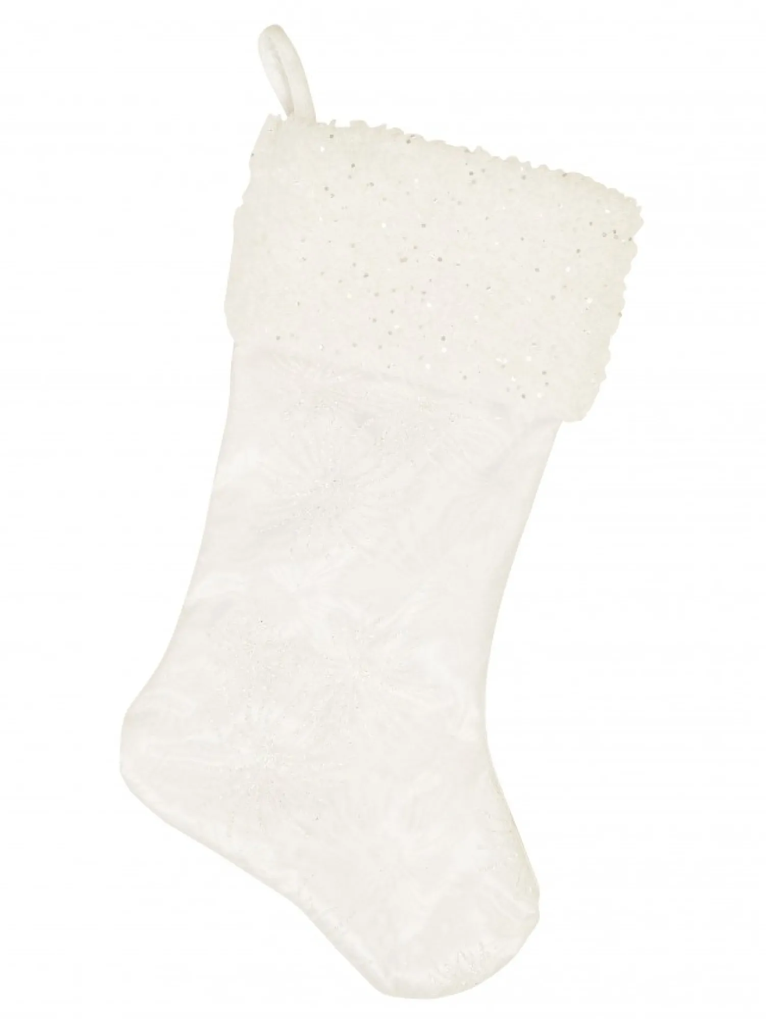 Christmas Warehouse White With Iridescent Glittered Sunburst Pattern Christmas Stocking - 48Cm> Christmas Stockings