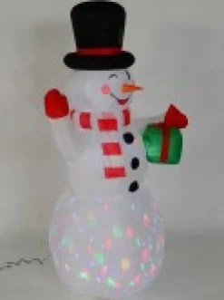 Christmas Warehouse Winking Snowman With Led Disco Light Christmas Inflatable Display - 1.5M><noscript><img width=